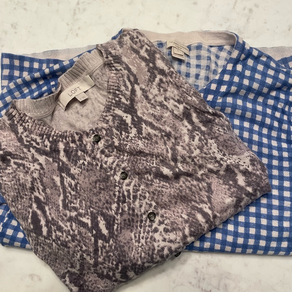 J crew and loft cardigans!